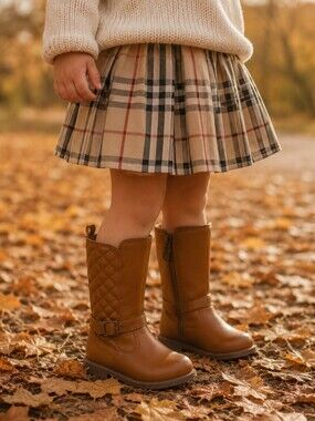 Brown Quilted Toddler Boots | Size 7